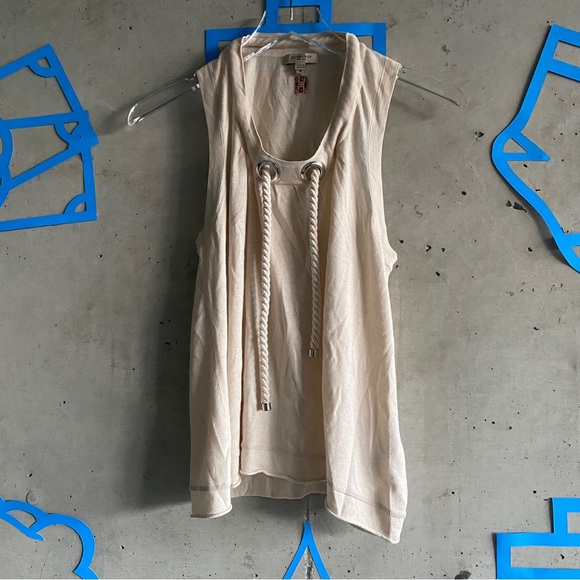 Burberry London Silk Cashmere Knit Rope Cord Detail Sleeveless Tank - Picture 2 of 9